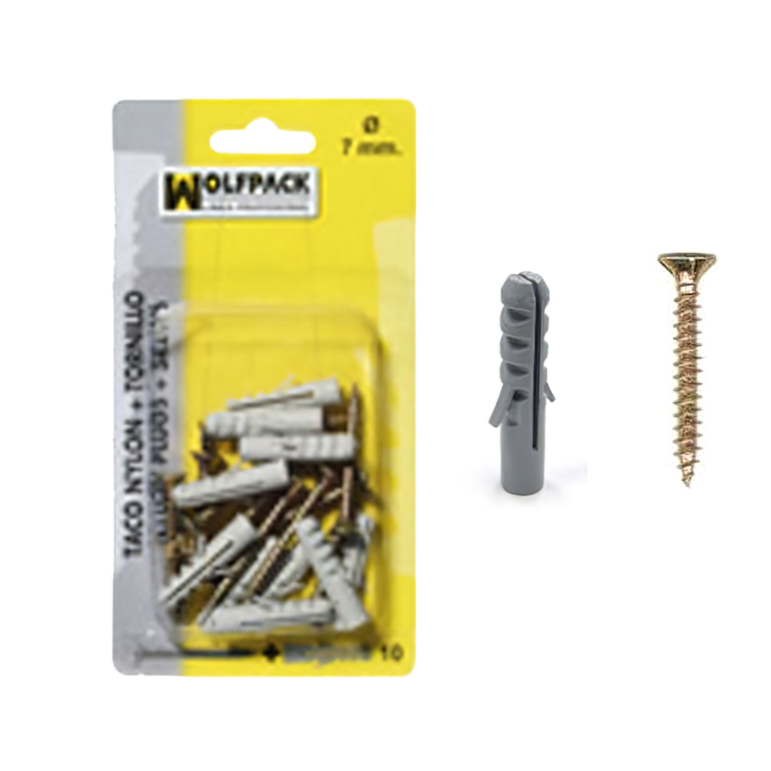 Taco Nylon+Tirafondo   4 mm, (25 Piezas)