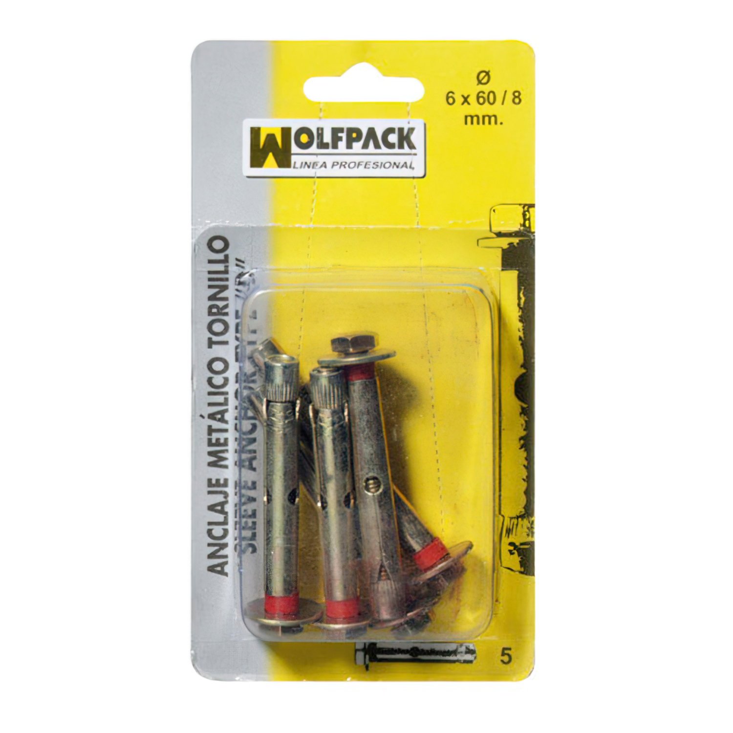 Anclaje Metlico Tornillo 10x100/12 mm, (2 Piezas)