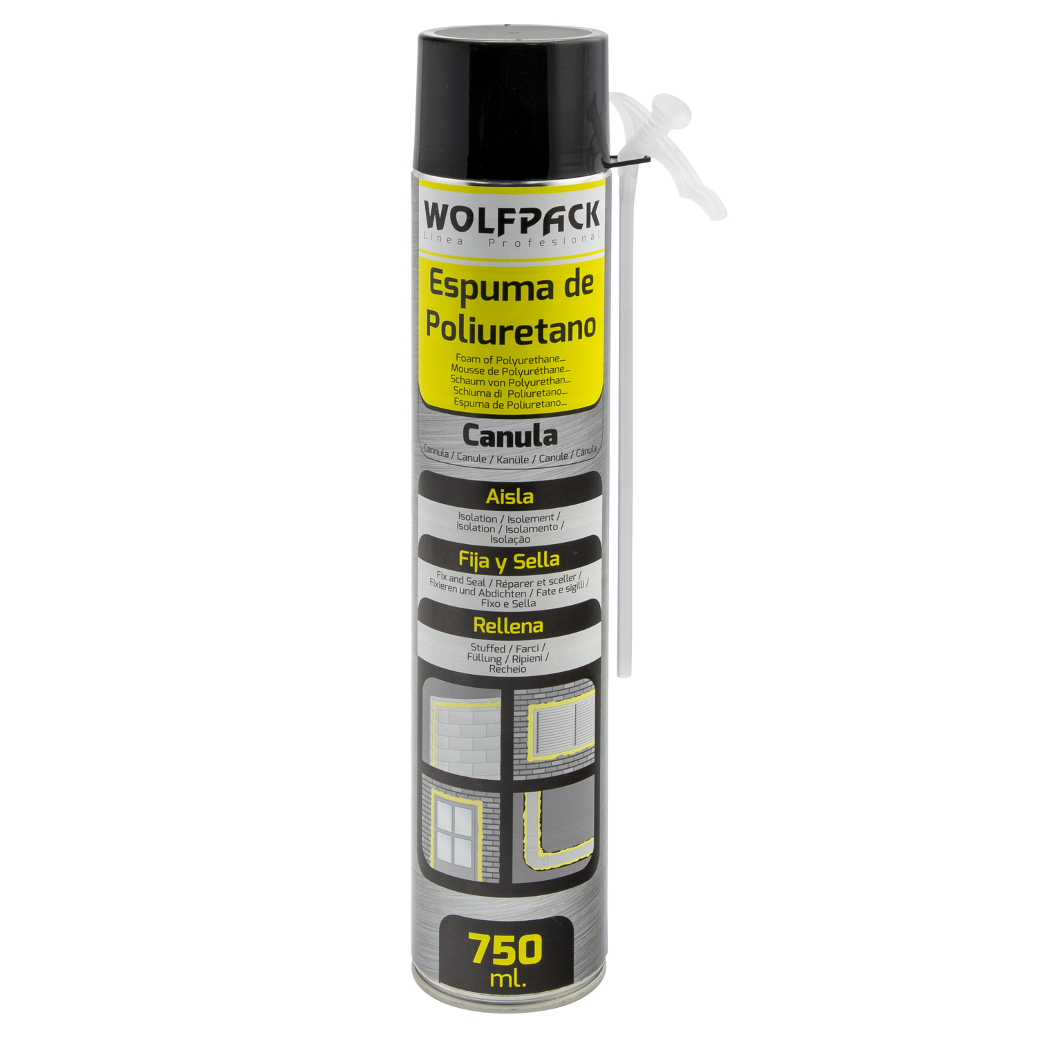 Espuma Poliuretano  750 ml, Con Canula