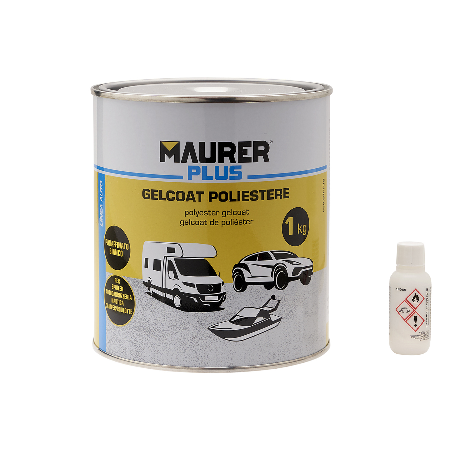 Gel Coat Poliester 1kg, Blanco, Pintura Poliester Para Fibra De Vidrio / Resina,