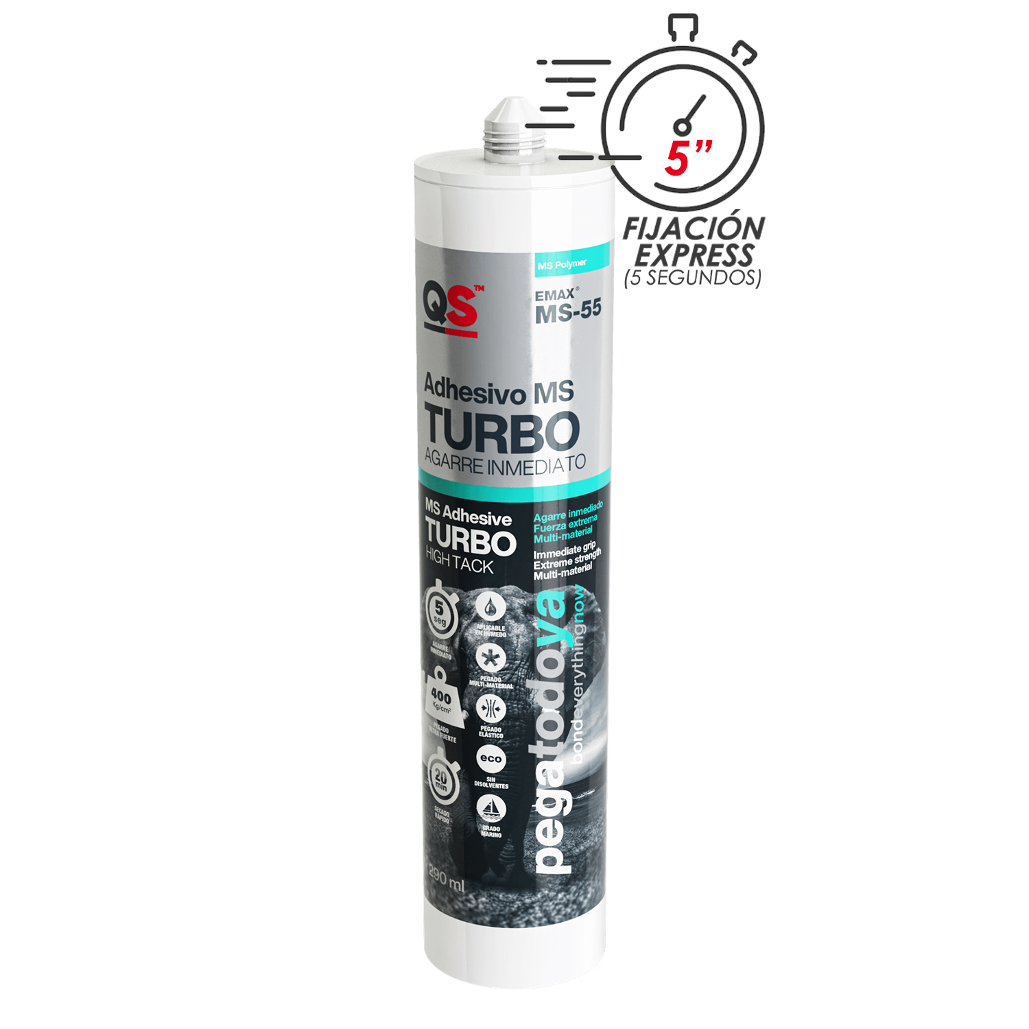 Adhesivo Emax Ms-55 Agarre Instantneo Turbo Blanco 290 ml,