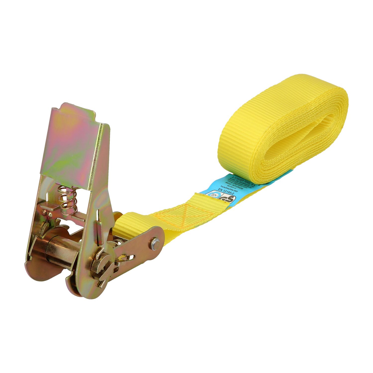 Cinta De Amarre Con Ratchet 4 metros x 25 mm, Trinquete Metalico Automatico, Cincha, Eslinga Mercancia, Correa Sujecin