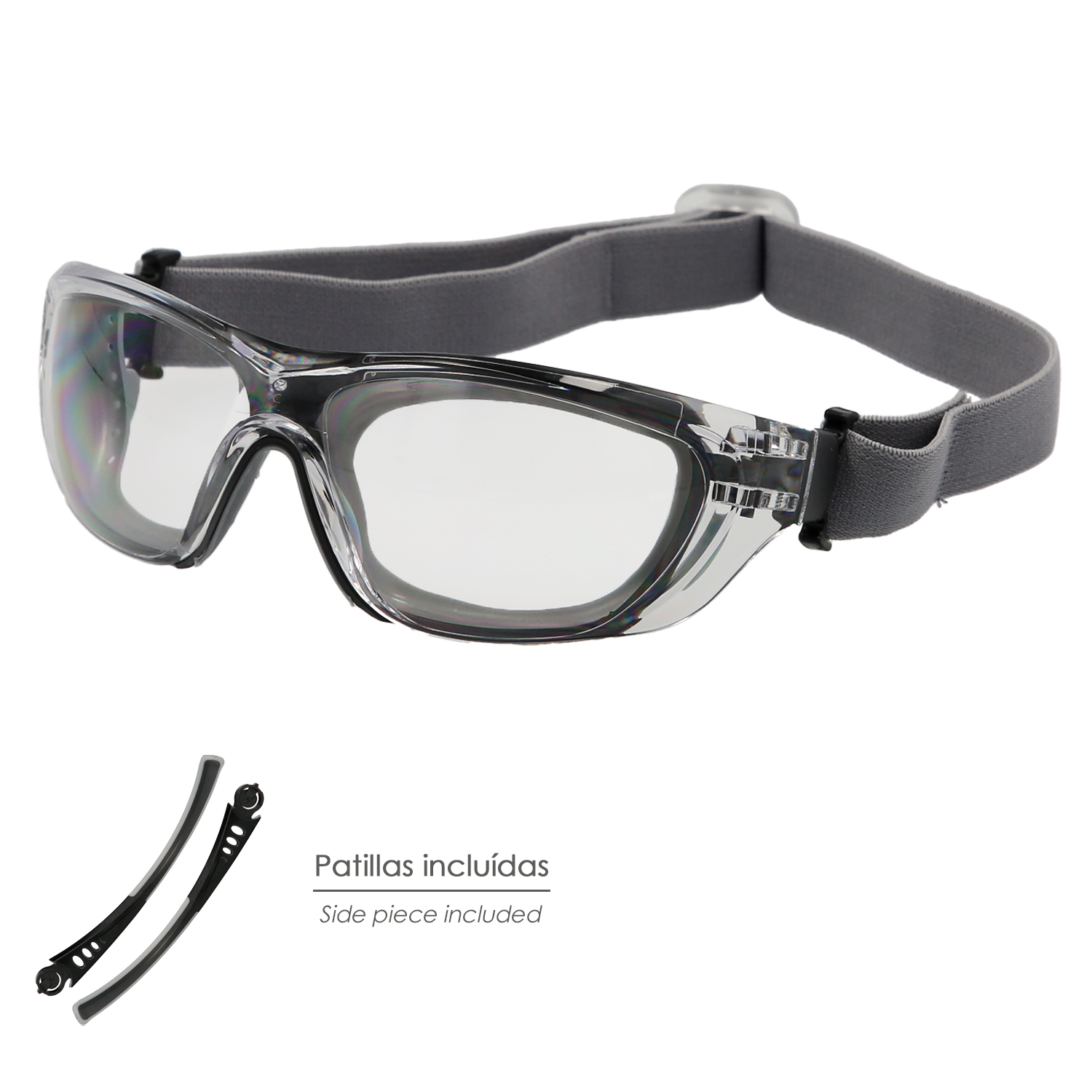 Gafas de Seguridad Acolchadas Cristales Transparentes Con Patillas o Goma Elastica,  Patillas Engomadas EN/166