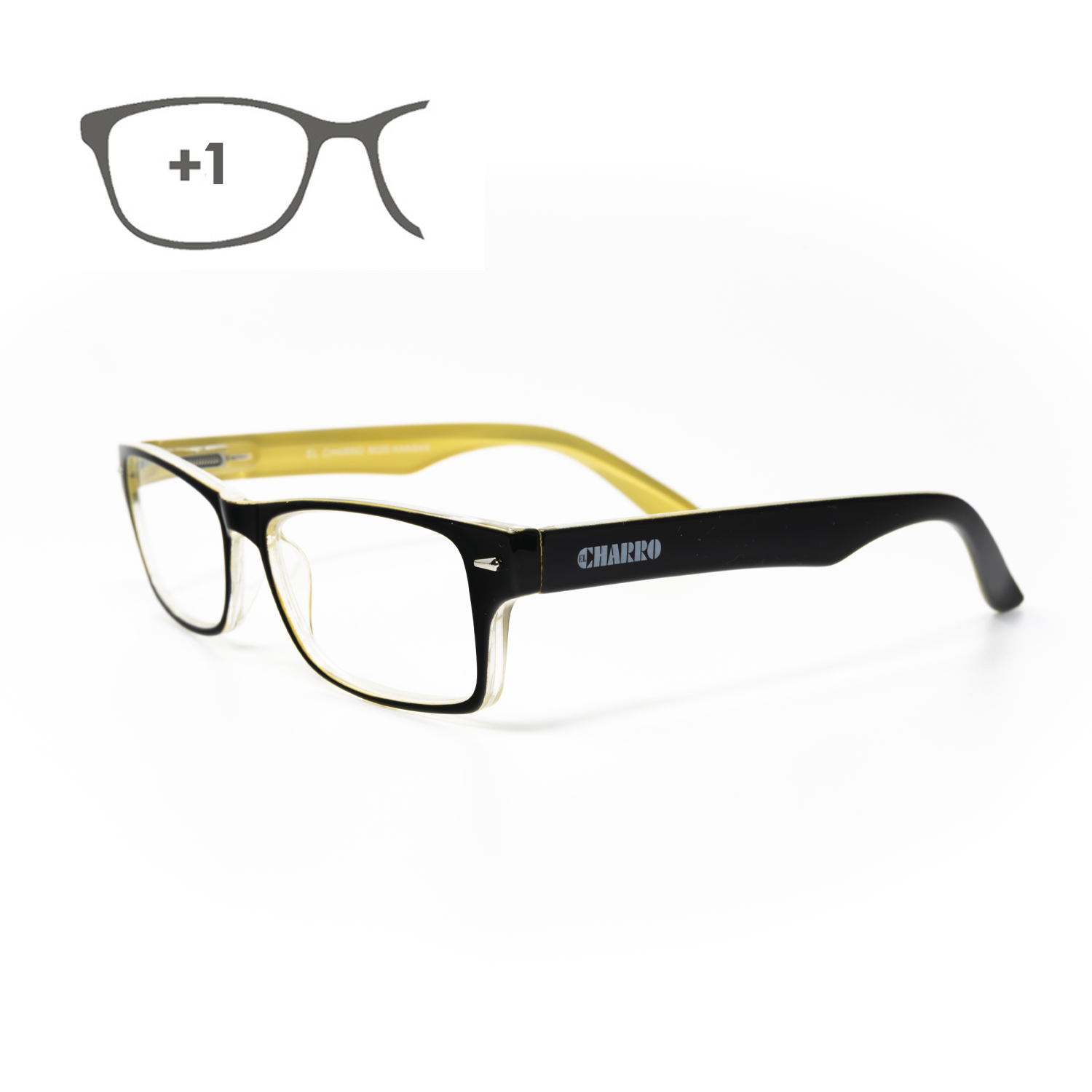 Gafas Lectura Kansas Negro / Amarillo, Aumento +1,0 Gafas De Vista, Gafas De Aumento, Gafas Visin Borrosa
