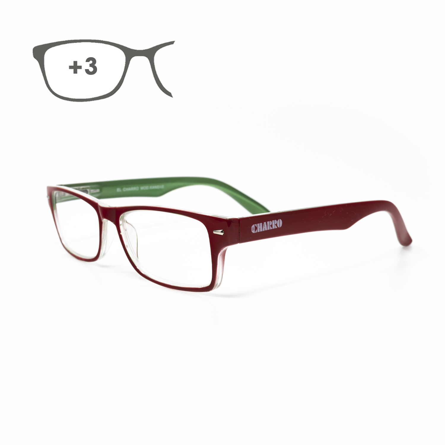 Gafas Lectura Kansas Rojo / Verde, Aumento +3,0 Gafas De Vista, Gafas De Aumento, Gafas Visin Borrosa
