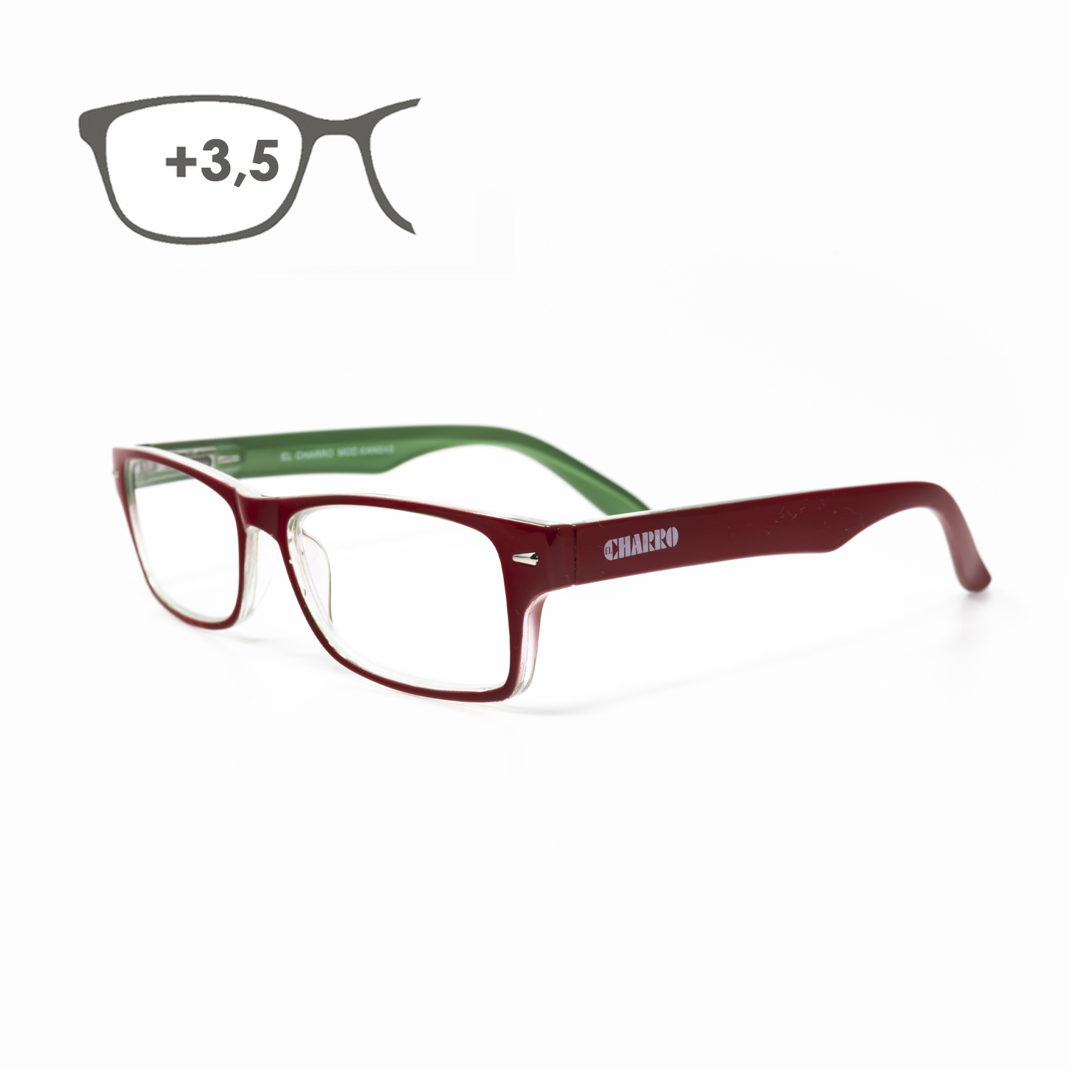 Gafas Lectura Kansas Rojo / Verde, Aumento +3,5 Gafas De Vista, Gafas De Aumento, Gafas Visin Borrosa