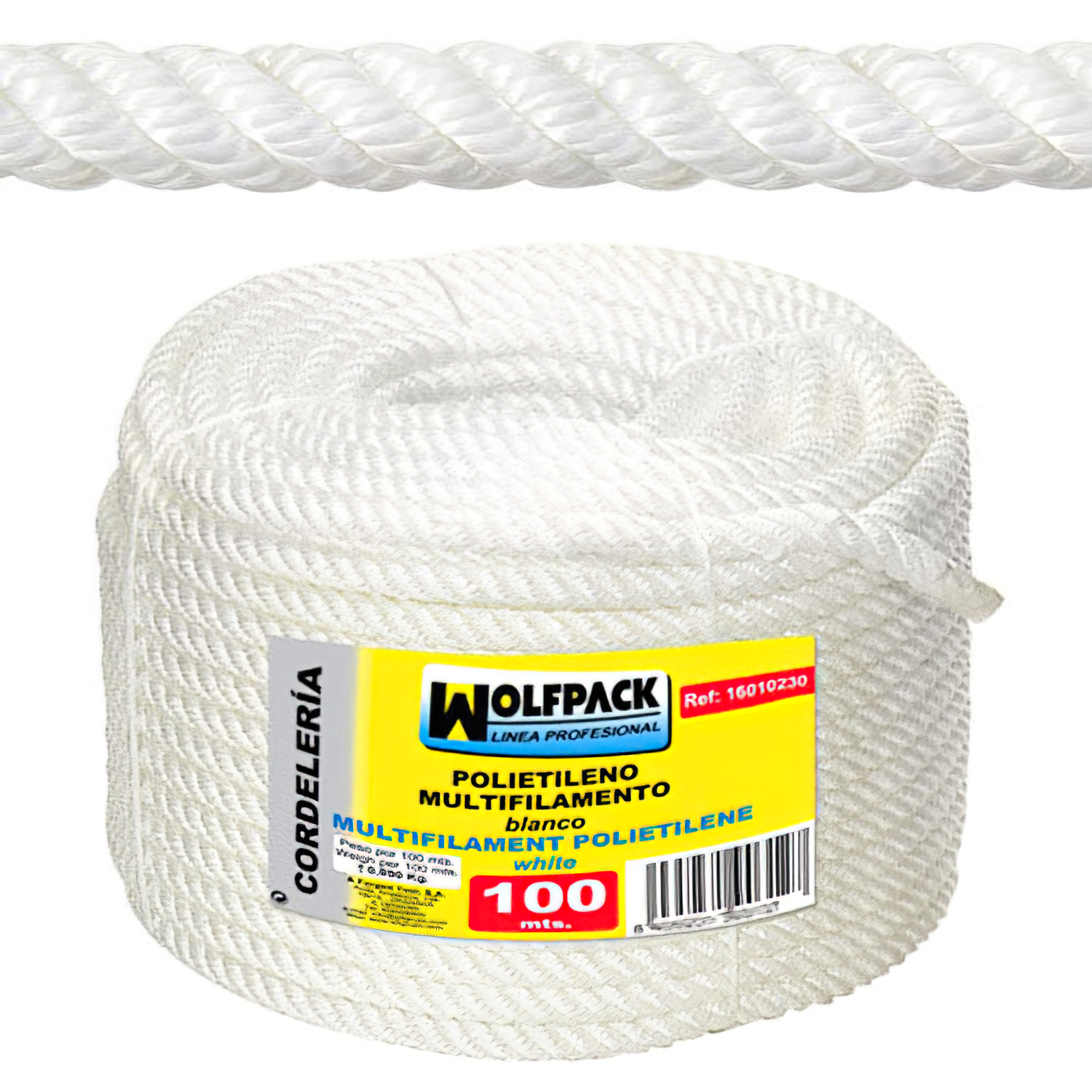 Cuerda Polipropileno Multifilamento (Rollo 100 m,)  16 mm,