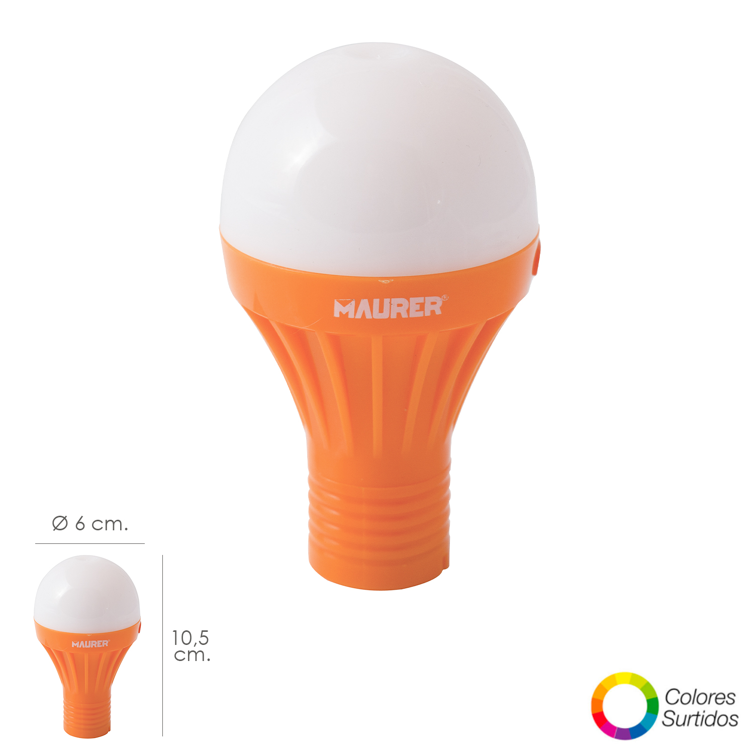 Linterna LED Armario Bombilla A Pilas (1 AA) 1 Watt, Con Iman y Colgador