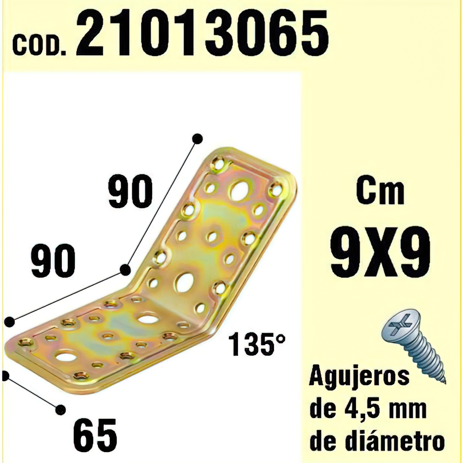 Soporte Para Madera ngulo  65x90x90 mm,/135