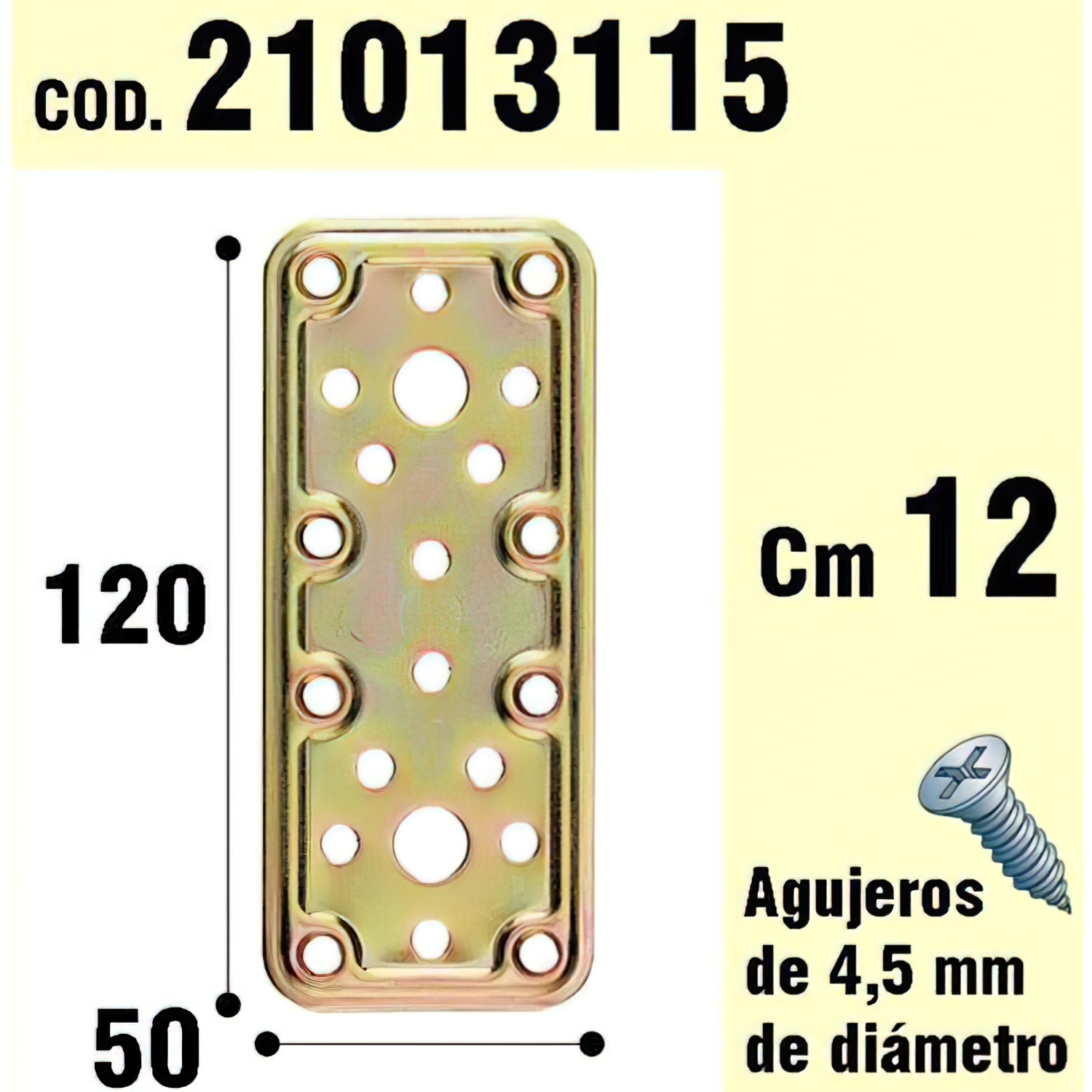 Soporte Para Madera Placa Bicromatada 50x120 mm,