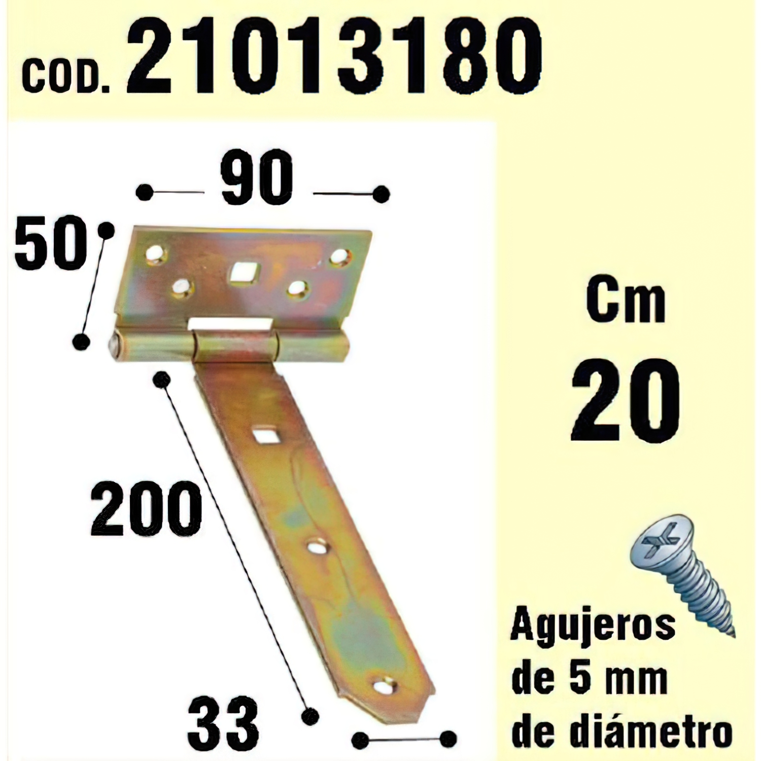 Soporte Para Madera Bisagra Bicromatado 200 mm,