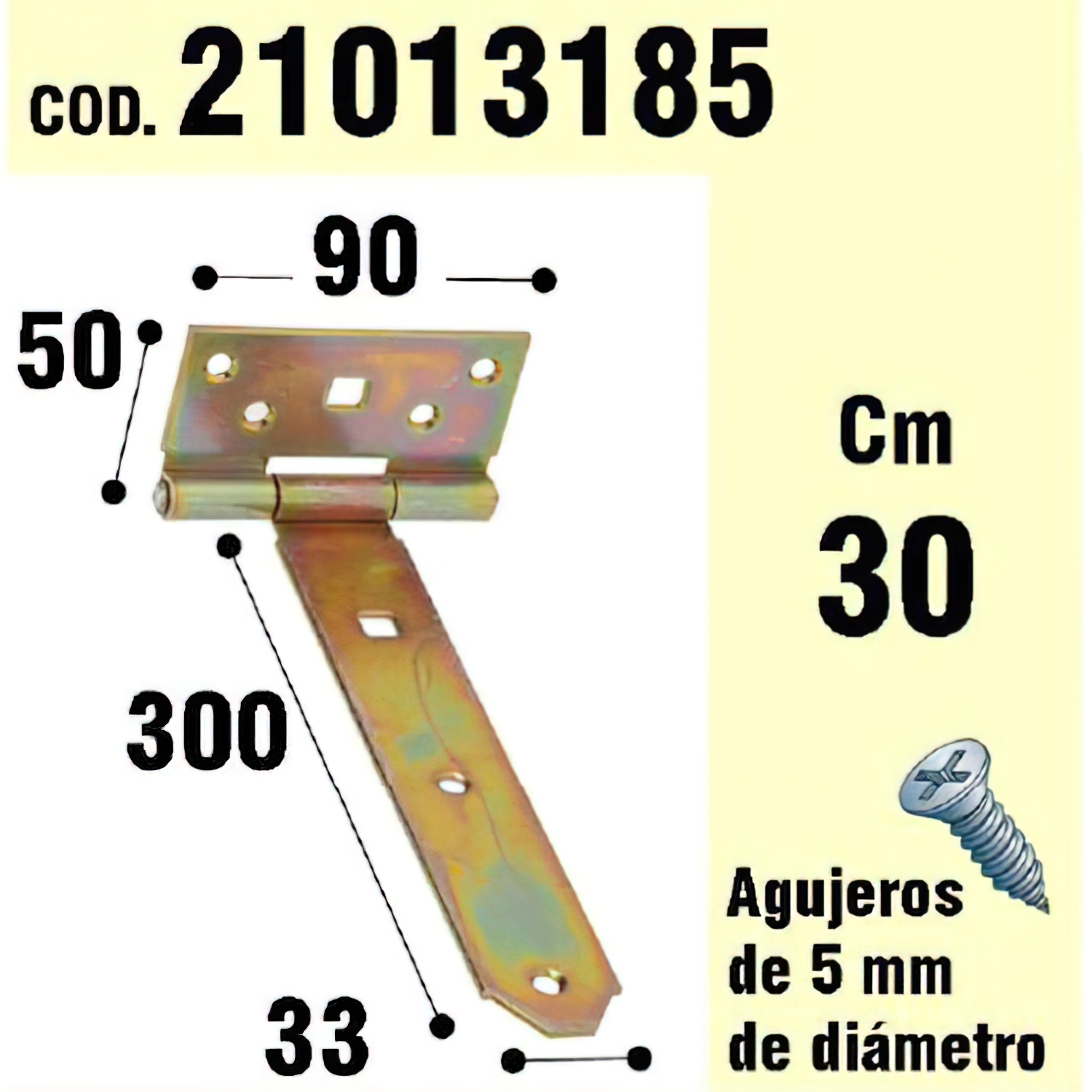 Soporte Para Madera Bisagra Bicromatado 300 mm,