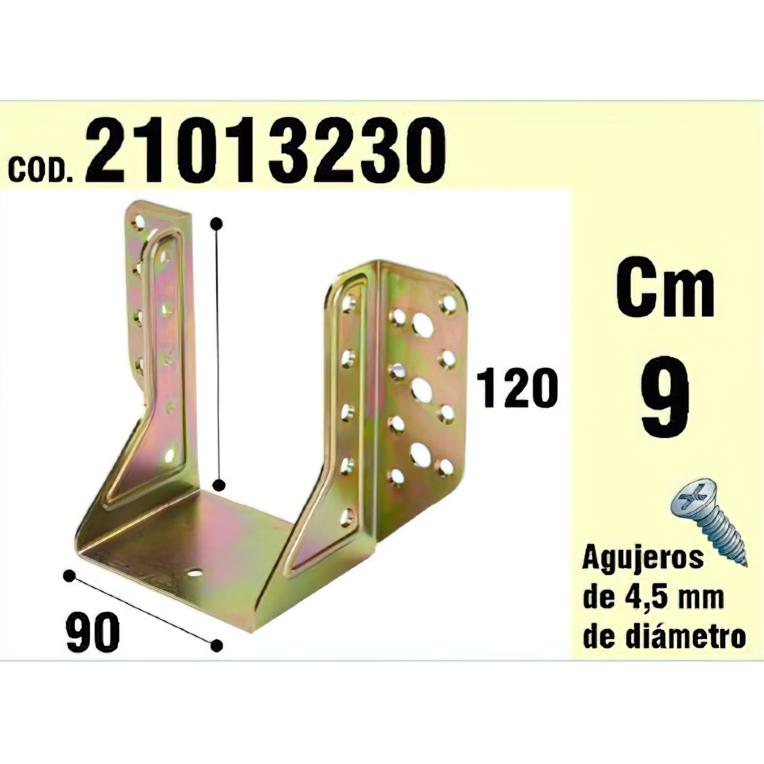 Soporte Para Madera Alas Exteriores bicromatado  90 mm,