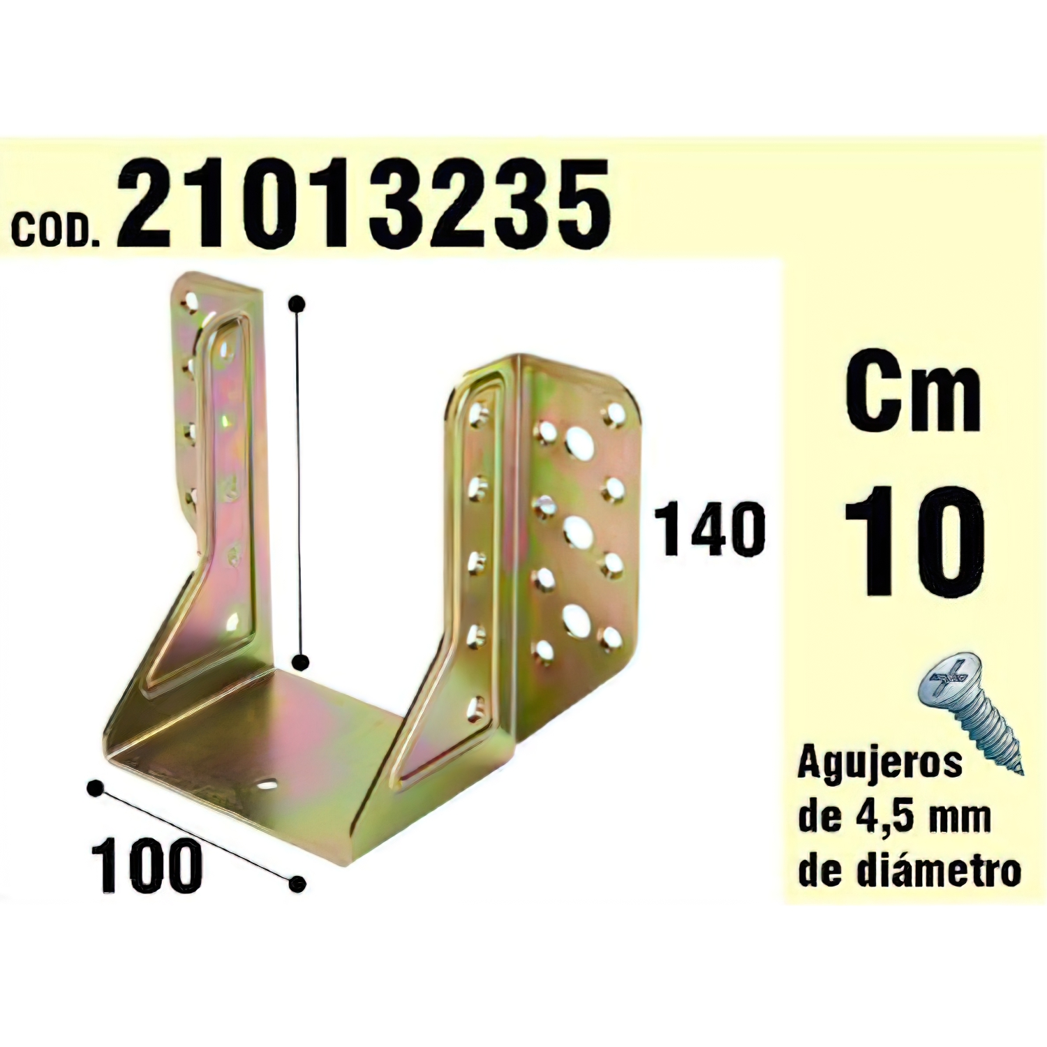 Soporte Para Madera Alas Exteriores bicromatado 100 mm,