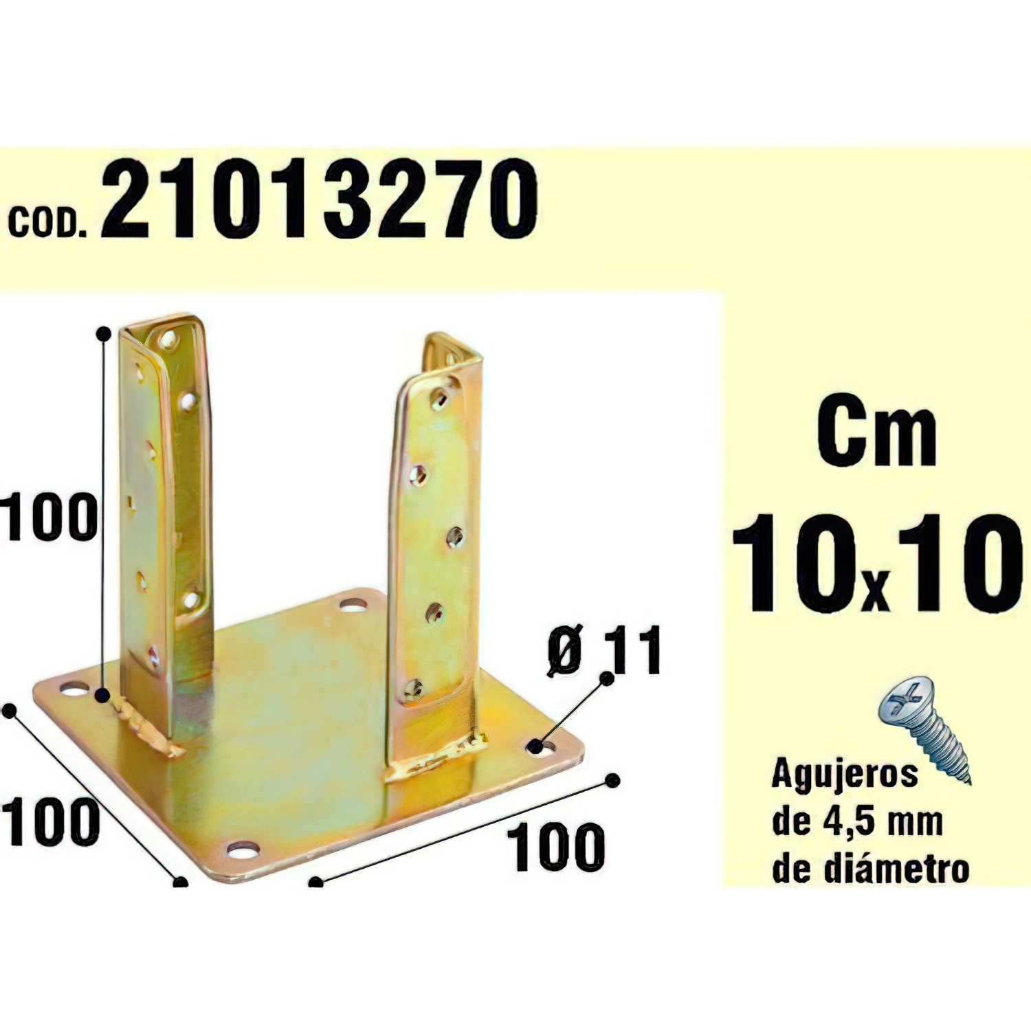 Soporte Para Madera Anclaje Bicromatado 100 mm,