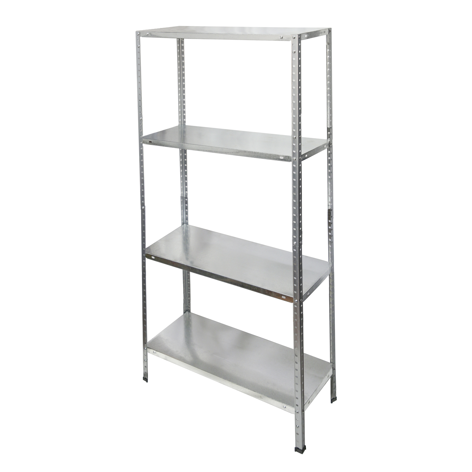 Estanteria Acero Galvanizado con 4 Baldas 150x75x30 cm, Baldas ajustables, Peso maximo 120 Kg,