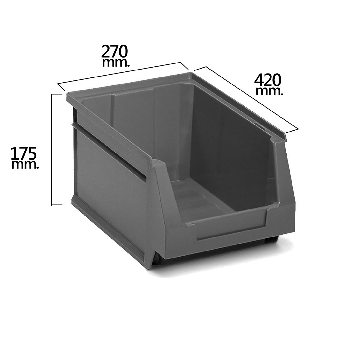 Gaveta Apilable Almacenamiento Gris Nº56 420x270x175 mm,        (4/6)