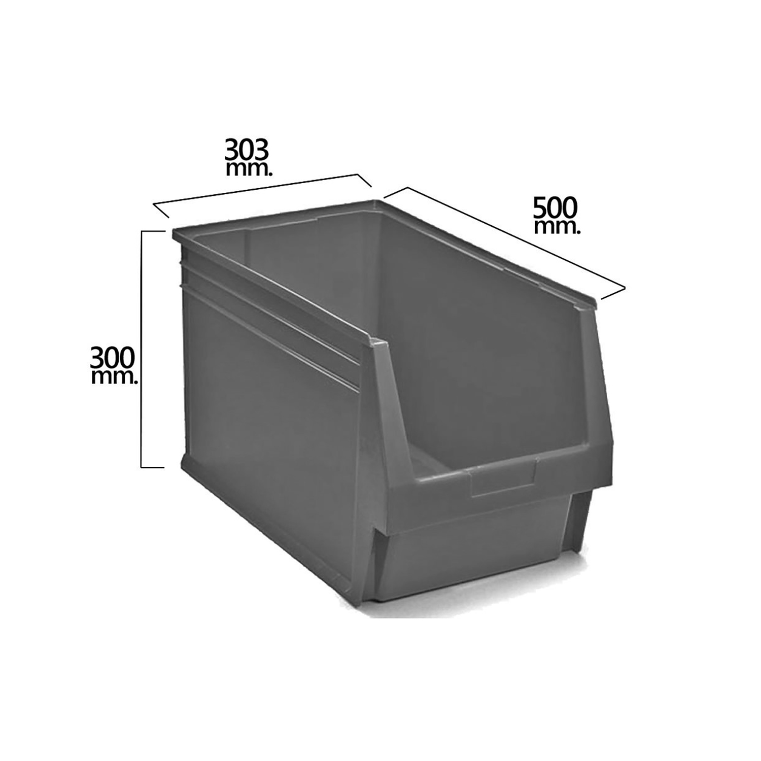 Gaveta Apilable Almacenamiento Gris Nº59 500x303x300 mm, (5/6)