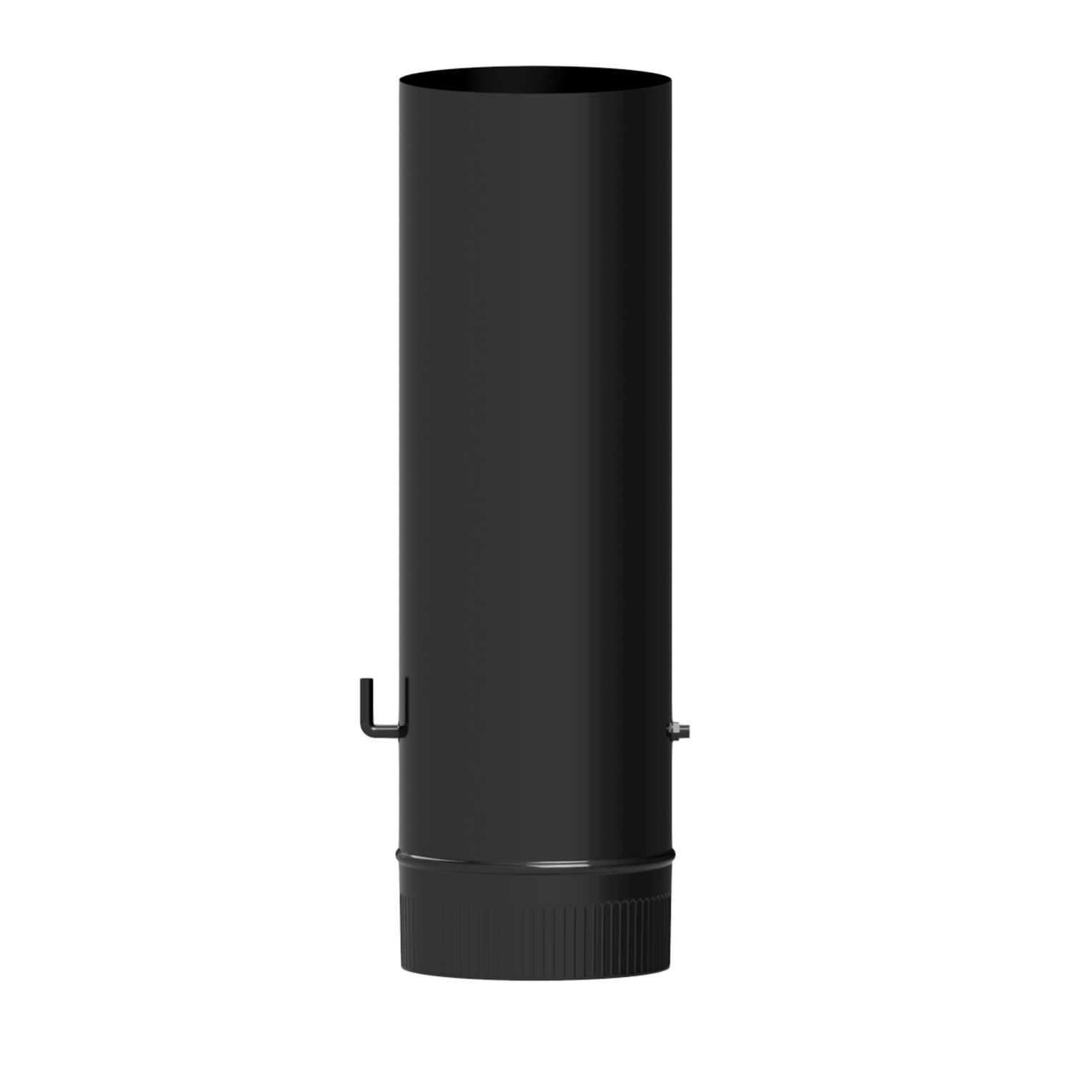 Wolfpack Tubo de Estufa Acero Vitrificado Negro  100 mm, Con llave Estufas de Lea, Chimenea, Alta resistencia, Color Negro
