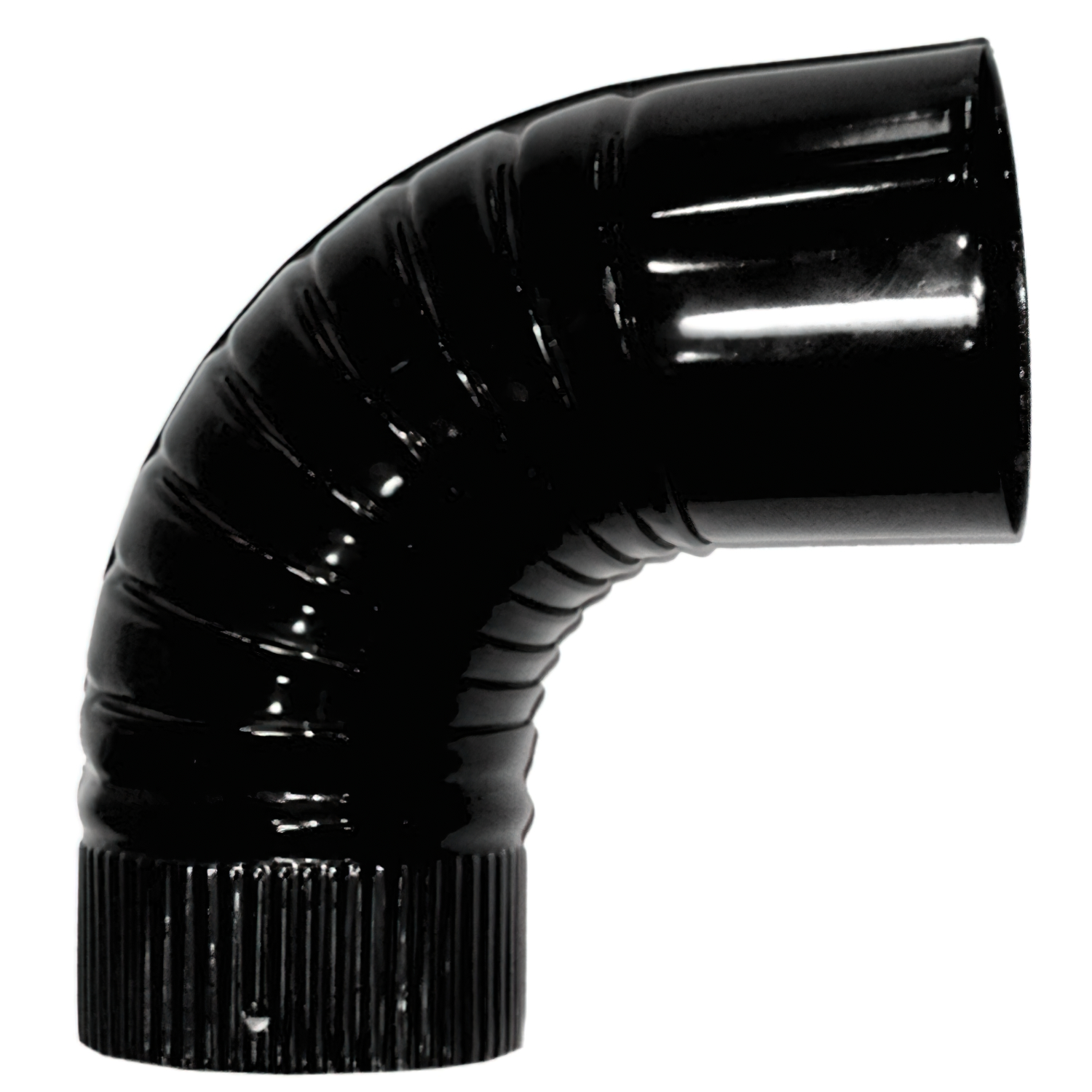 Codo Estufa Color Negro Vitrificado de  90 mm, 90,