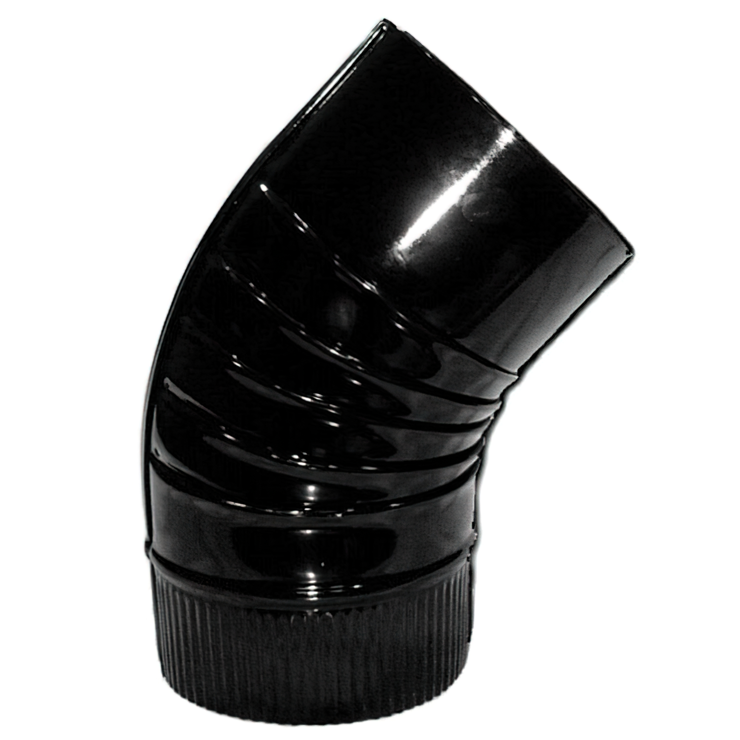 Codo Estufa Color Negro Vitrificado de   90 mm, 45,
