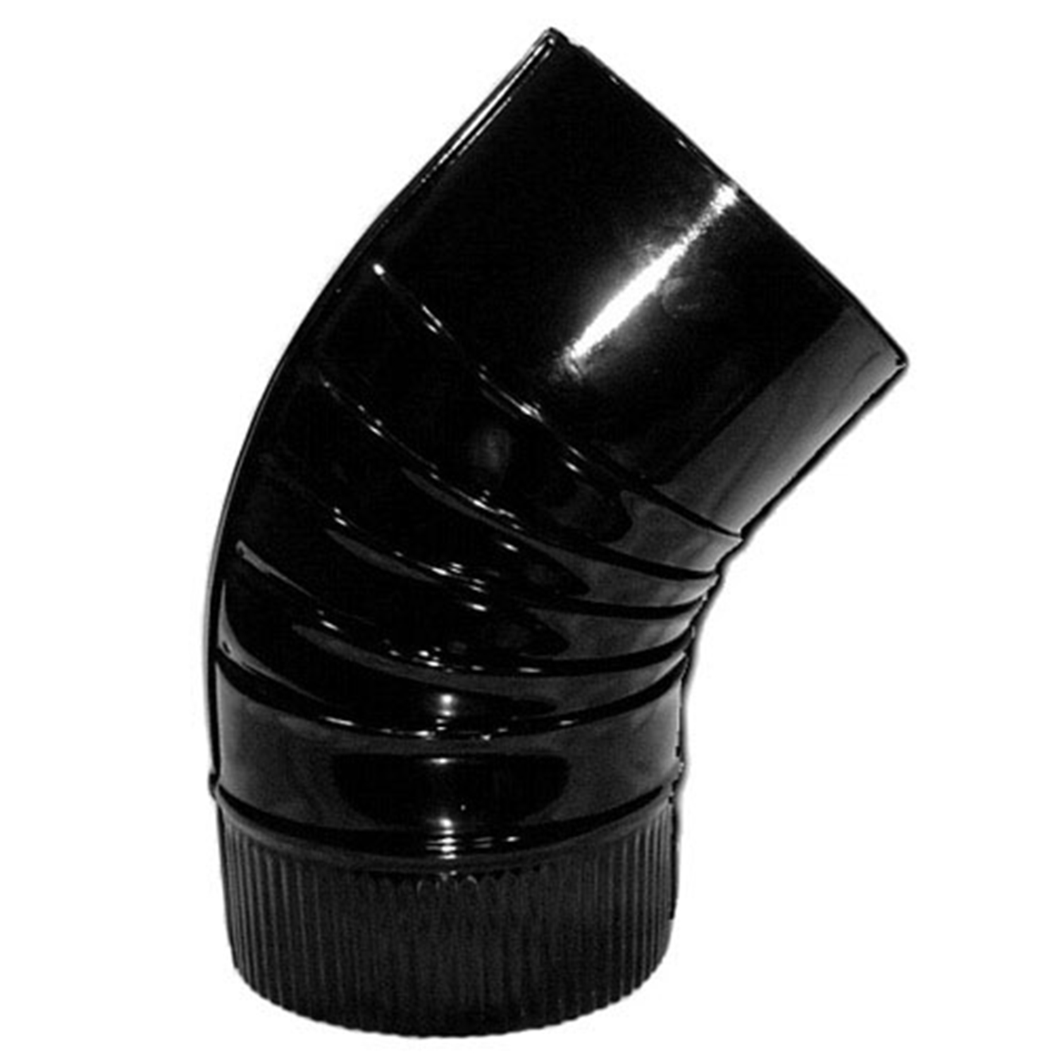 Codo Estufa Color Negro Vitrificado de  175 mm, 45,