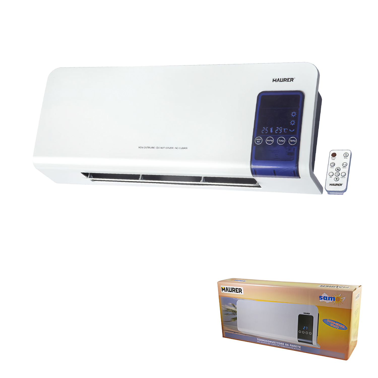 Termoconvector Split de Pared 1000 / 2000 Watt, Indicador LCD