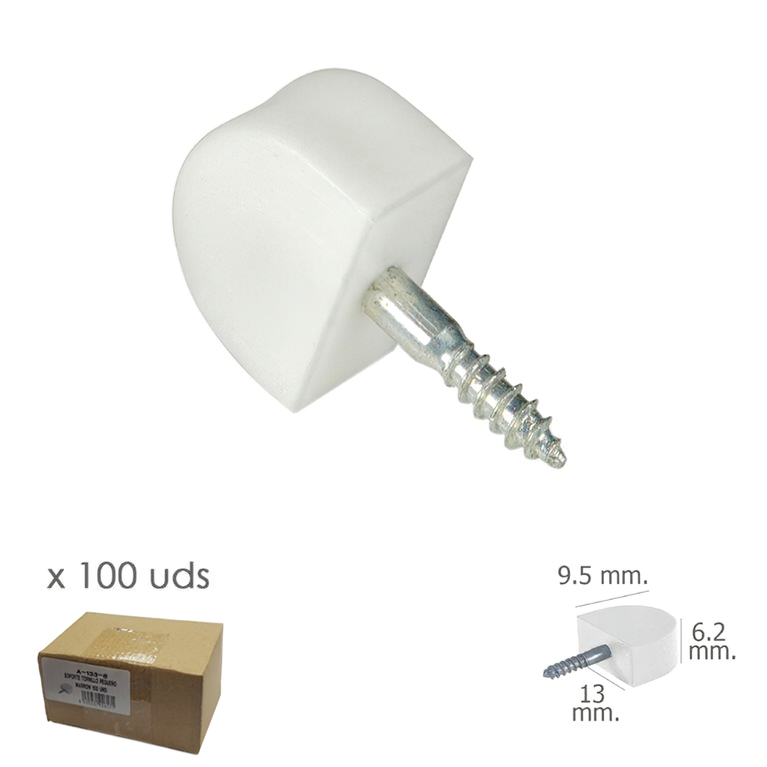 Soporte Estanteria Tornillo Pequeo Blanco (Caja 100 unidades)