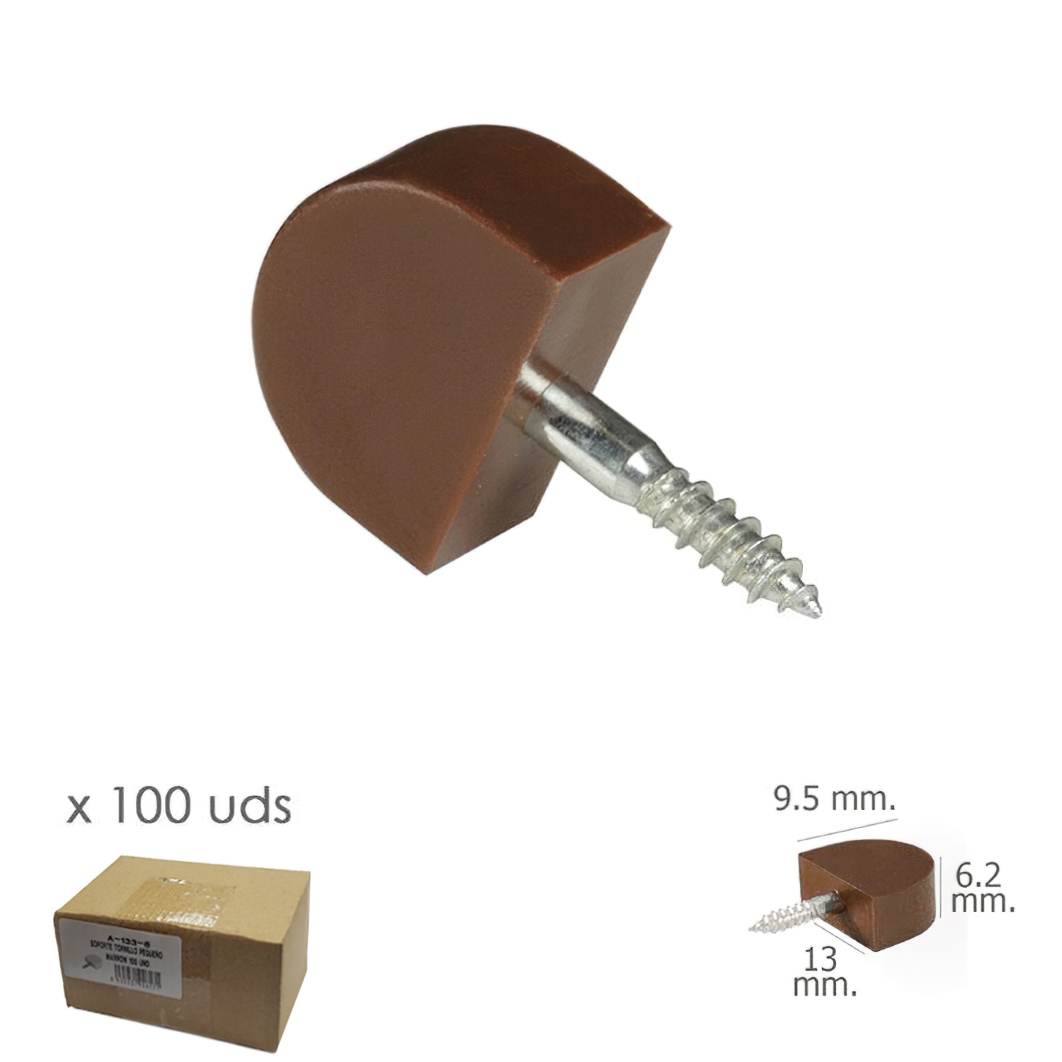 Soporte Estanteria Tornillo Pequeo Marron (Caja 100 unidades)