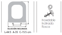 TAPA WC RESIWOOD MODELO GALA 2000 HERRAJE INOX. BLANCO