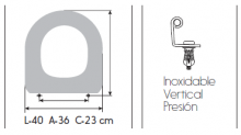 TAPA WC RESIWOOD MODELO MERIDIAN COMPACT HERRAJE INOX. BLANCO
