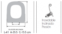 TAPA WC RESIWOOD MODELO ARCADIA HERRAJE INOX. BLANCO