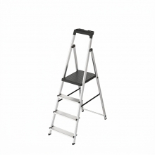 Escalera Aluminio 4 Peda�os Uso Domestico Certificada En 131 Con Bandeja Para Herramientas.