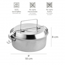 FIAMBRERA ACERO INOXIDABLE CON 2 PLATOS  18 CM.