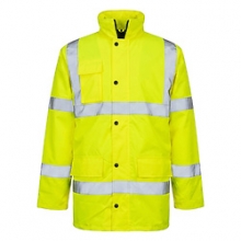 Parka Alta Visibilidad Lluvia Talla L, 100% Impermeable, Parka Impermeable Trabajo