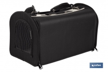 Bolsa Transportn para Mascotas | Medidas 43 x 25 x 29 cm | Color Negro y Plata