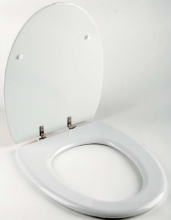 TAPA WC RESIWOOD RUMBA HERRAJE INOX. BLANCO