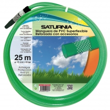 Manguera Latflex Reforzado 15 mm. - 5/8 Rollo 25 Metros Con Accesorios