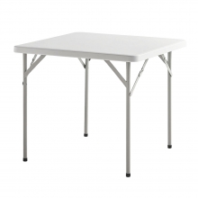 Mesa Plegable Cuadrada HDPE 86x86x74 cm. Color Blanco