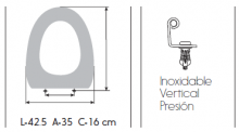 TAPA WC RESIWOOD MODELO SEVILLA HERRAJE INOX. BLANCO