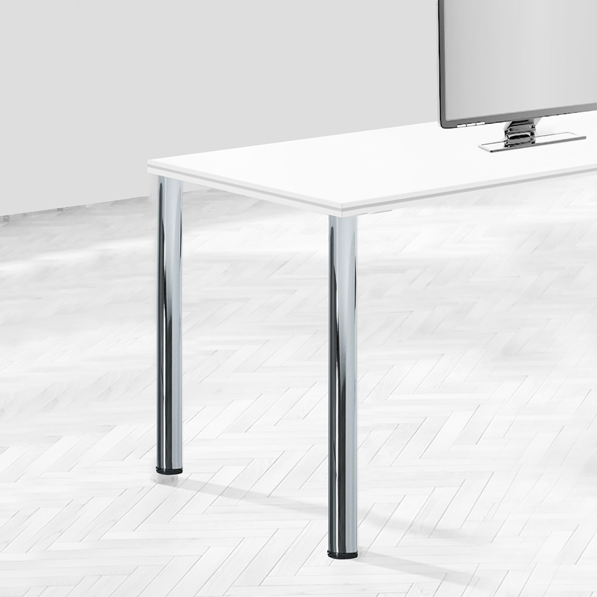 Emuca Patas para mesa D. 60 mm de acero,  60, Pintado aluminio, Acero