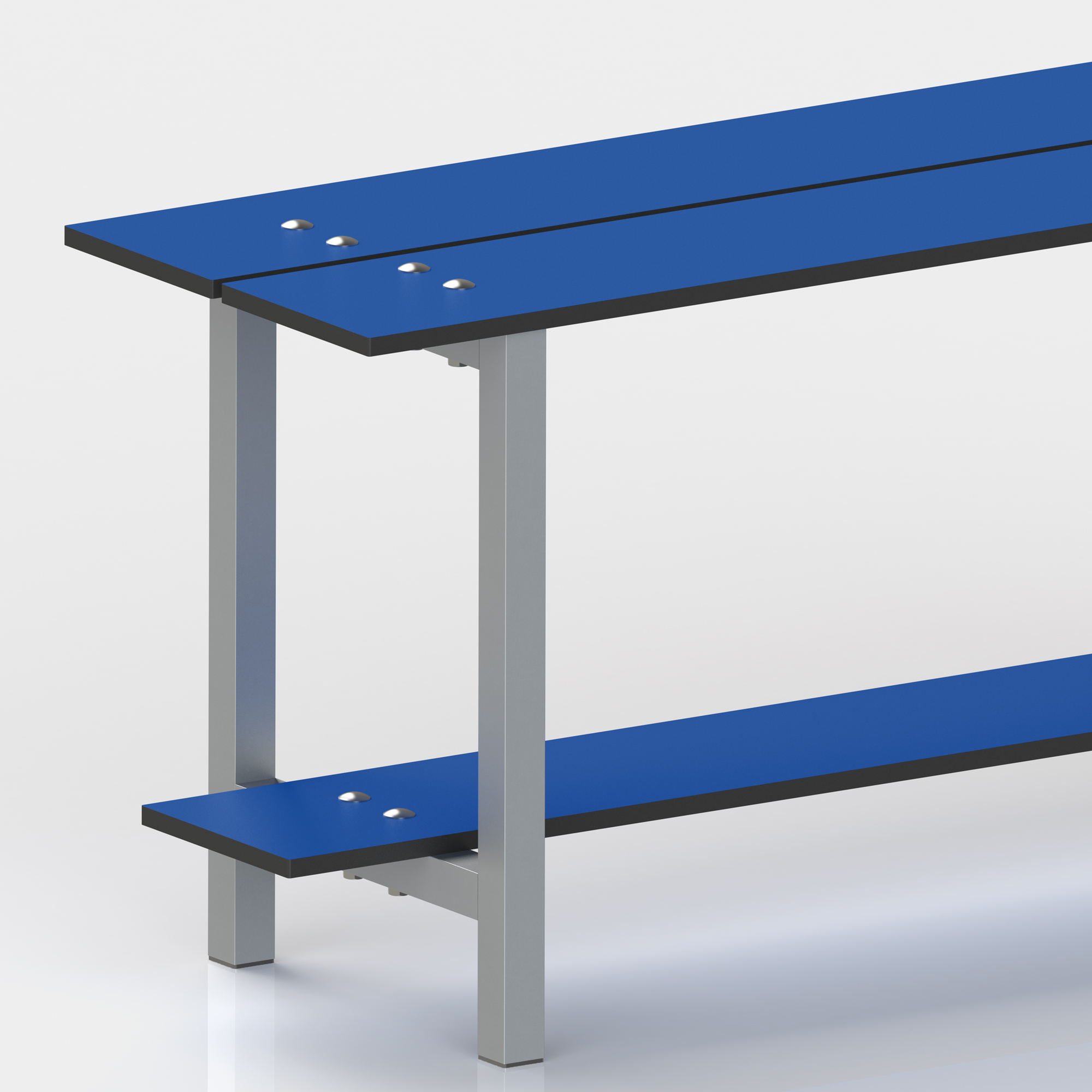 Emuca Patas laterales para banco de vestuario, aluminio, anodizado mate