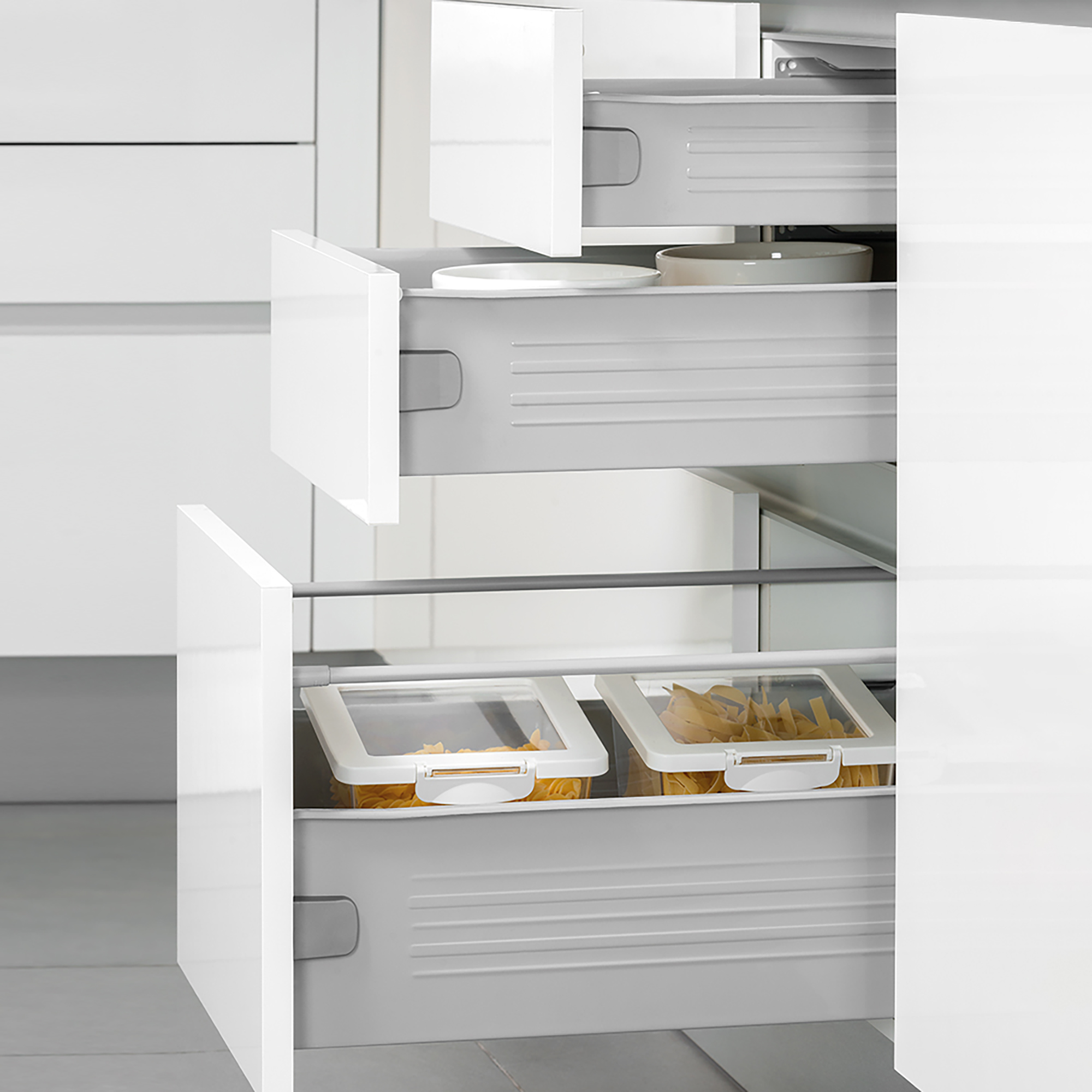 Emuca Cajn para cocina y bao Ultrabox, 86, Pintado aluminio, Acero