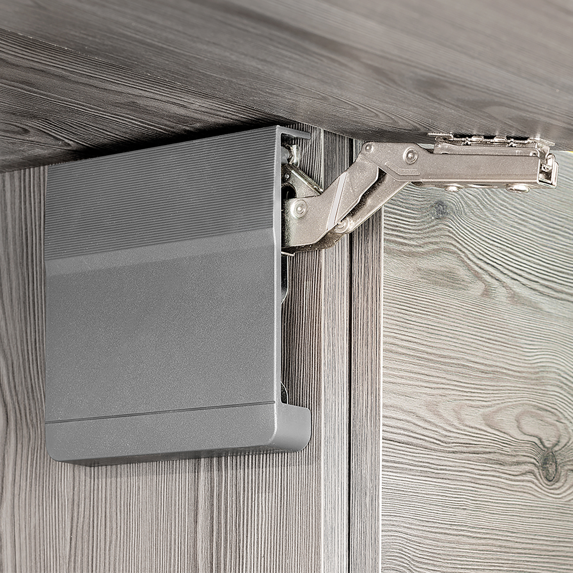 Emuca Comps para puertas elevables Agile, 580 - 1250, Plstico gris antracita, Acero y Plstico