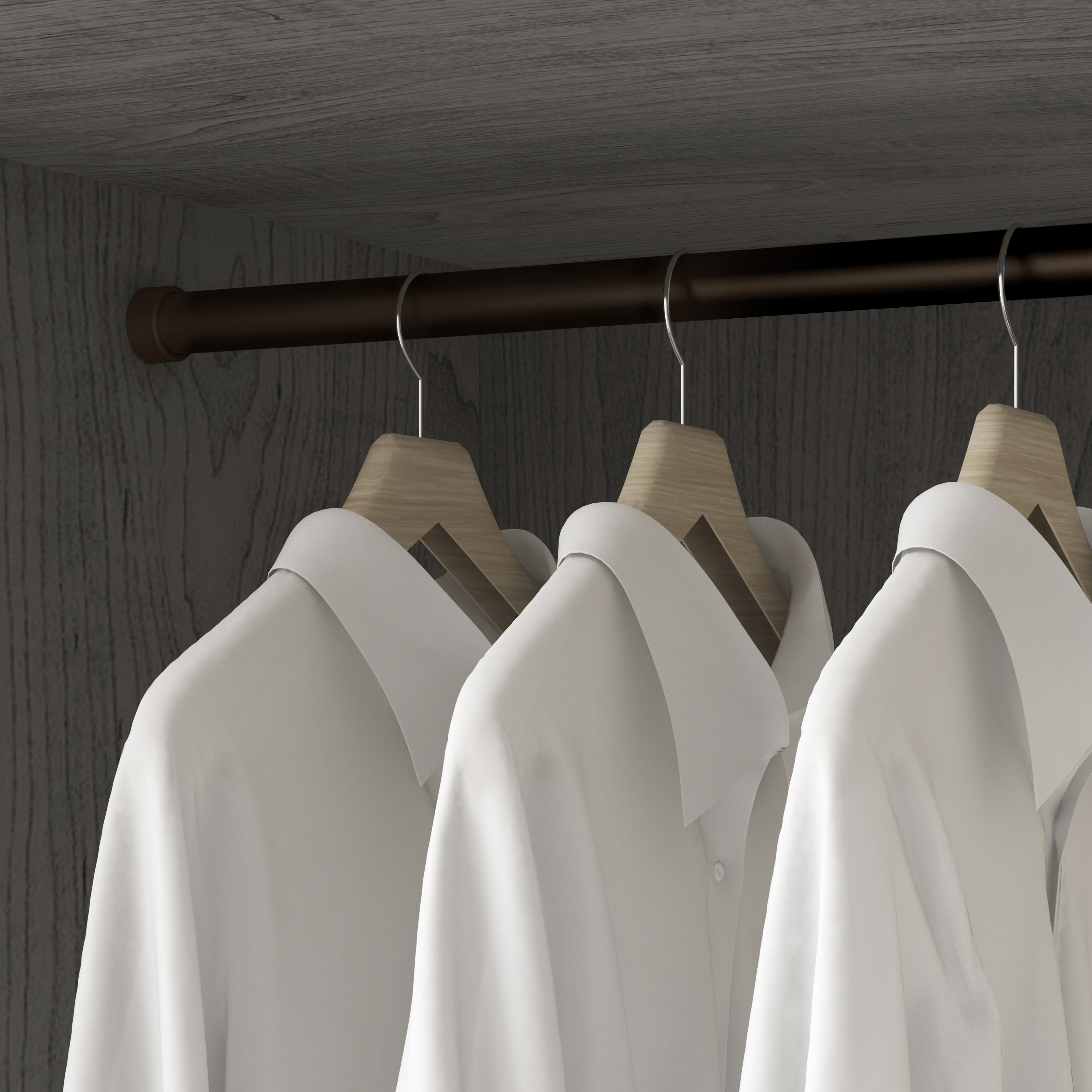 Emuca Kit de barra para armario redonda 28, 0,75 m, Pintado moka, Aluminio y Zamak