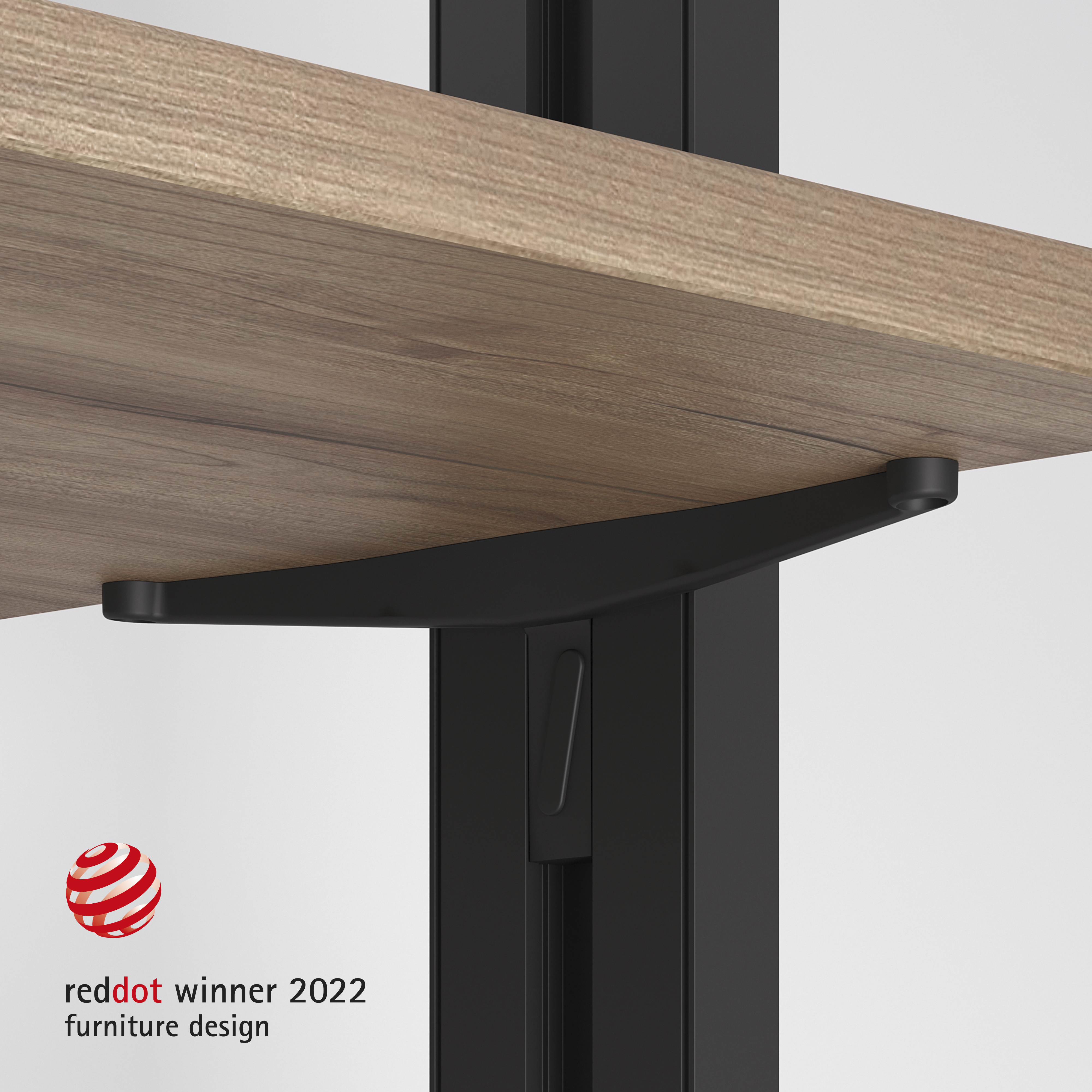 Emuca Juego de soportes para estantes de madera, tableros no incluidos, Pintado color negro texturizado, Zamak