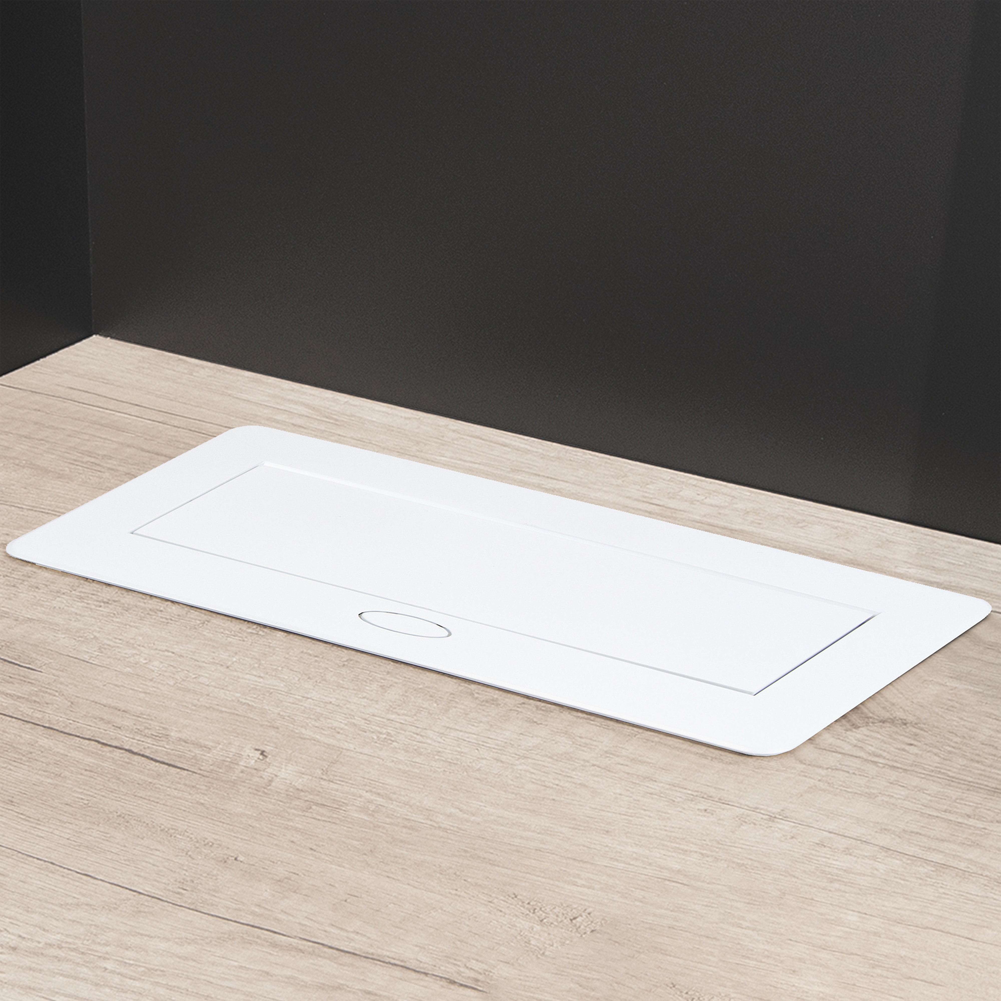 Emuca Multiconector Atom 26 Lite para escritorio, Pintado blanco, Zamak y Acero y Plstico