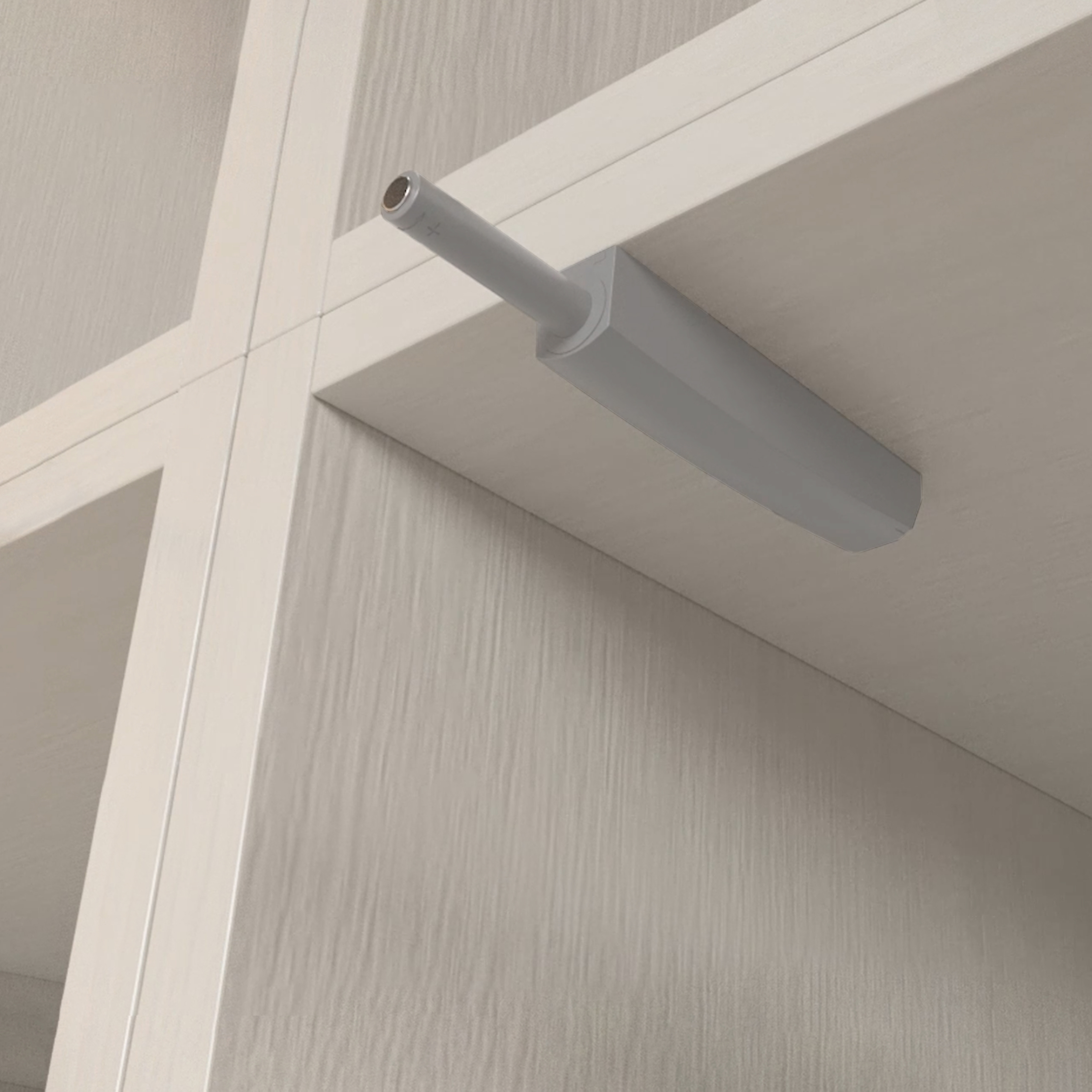Emuca Cierre Push Lite de puerta para atornillar en el mueble con regulacin, 80 mm, Magntico, Plstico gris, Plsticoidades