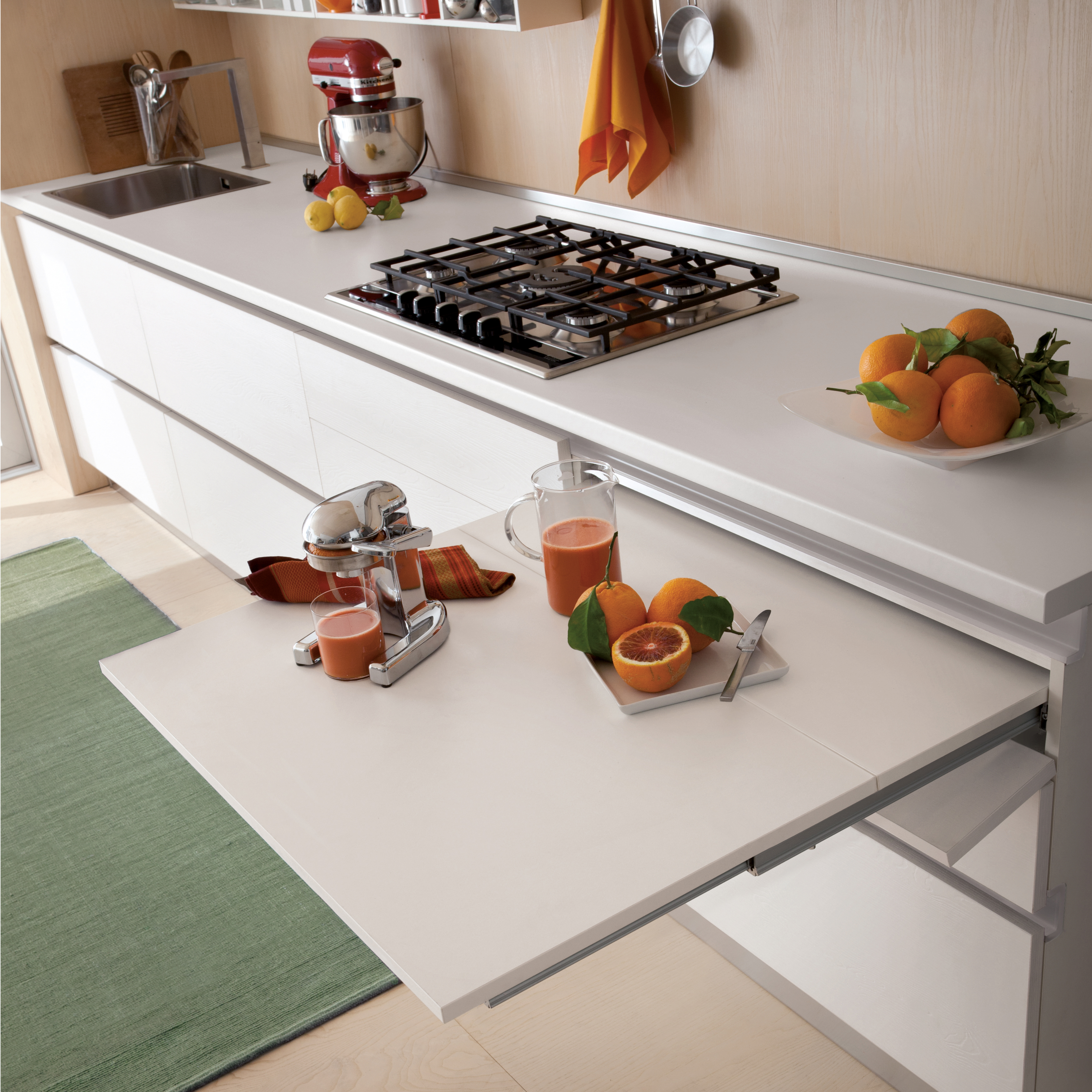 Emuca Guas para mesa extensible Coktail Reverse H35, Anodizado inox, Aluminio