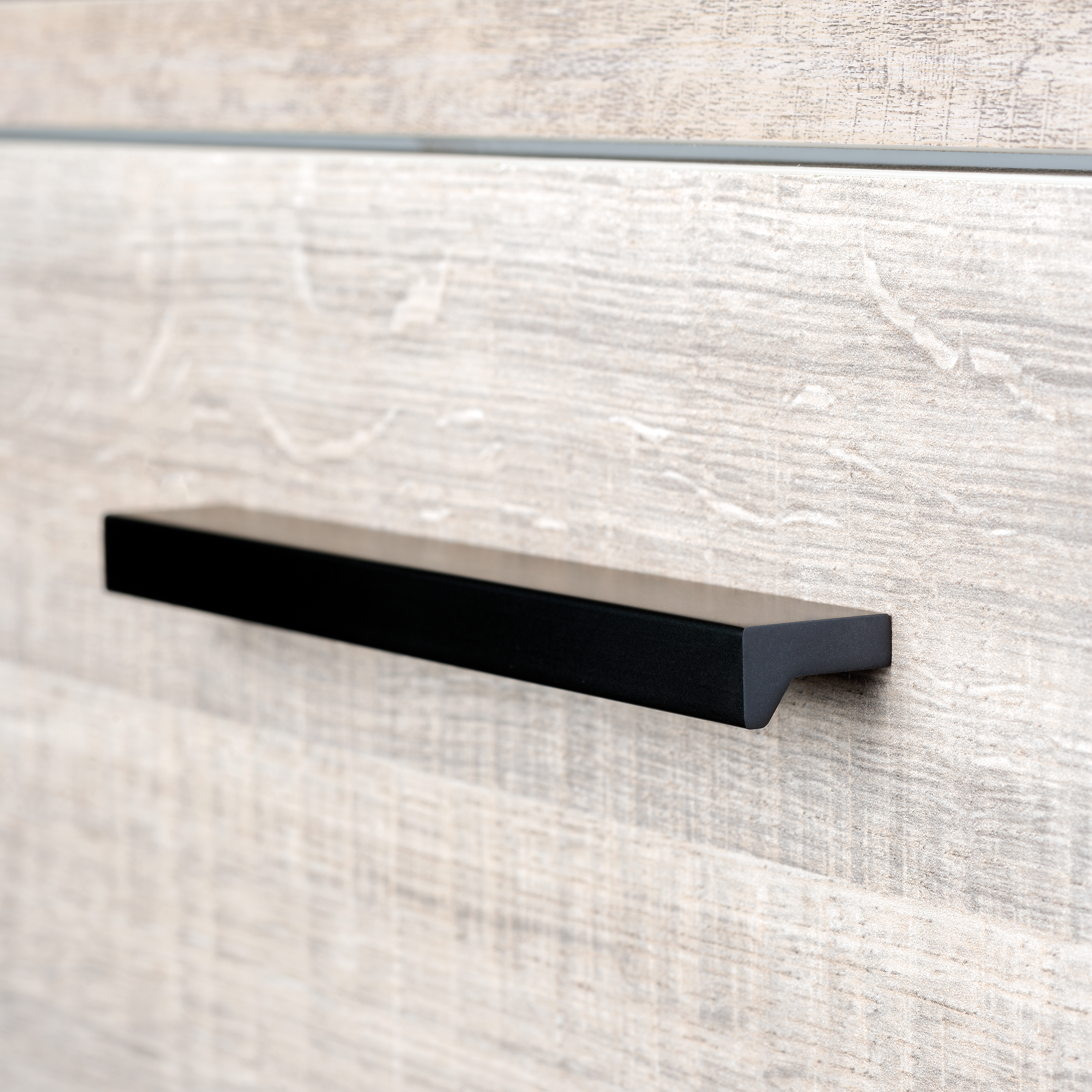 Emuca Tirador para mueble Bremen, L 160 mm, intereje 128 mm, Anodizado negro, Aluminio